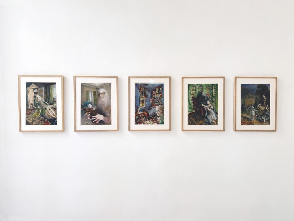 Andrea Lehmann, Papierarbeiten. Ausgestellt in der Villa Goecke 2026.